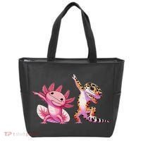 Cute Kawaii Leopard Gecko Dabbing Axolotl Friends Tote Bag thumb 0