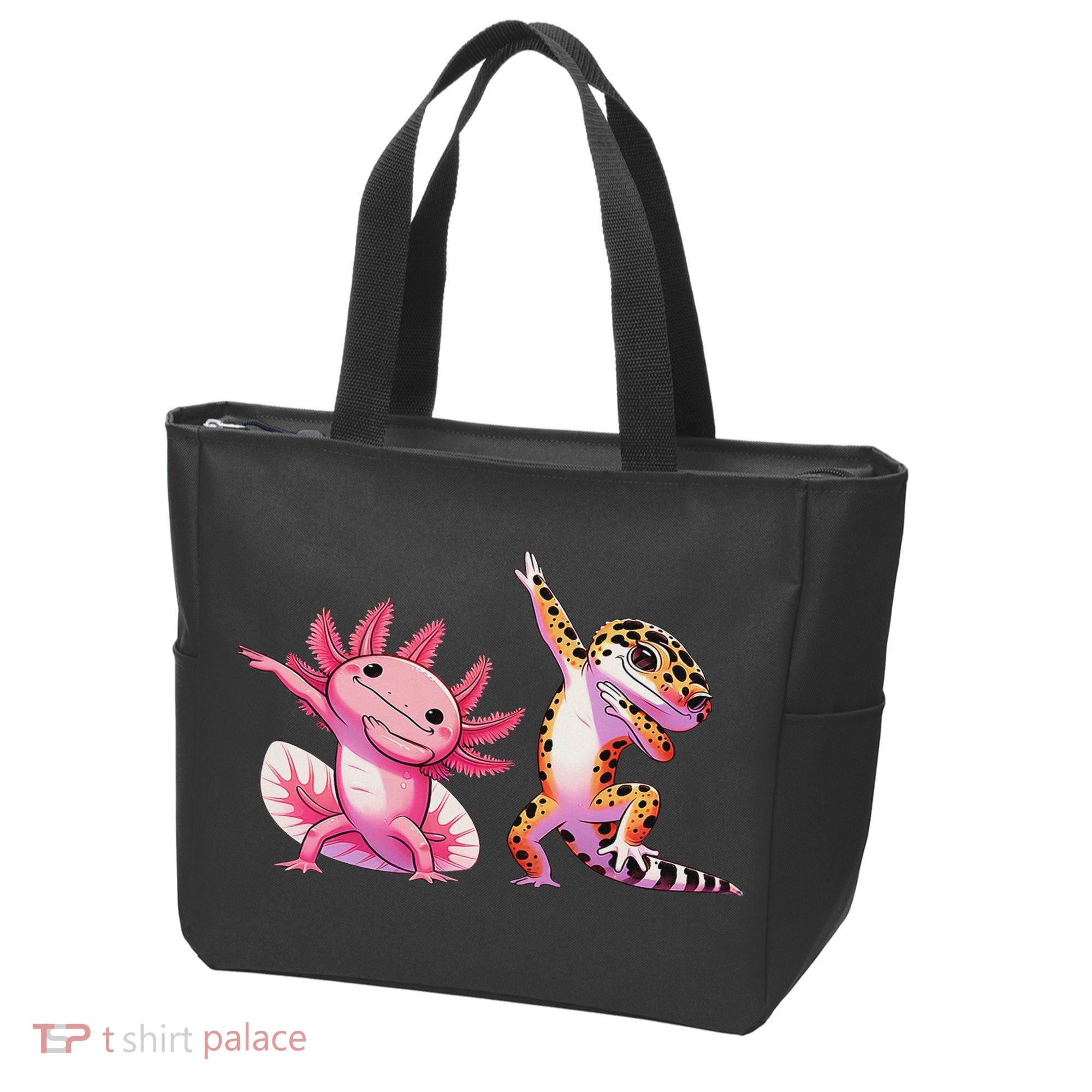 Cute Kawaii Leopard Gecko Dabbing Axolotl Friends Tote Bag