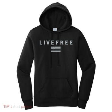 Charlie Kirk Live Free American Values Women's Hoodie