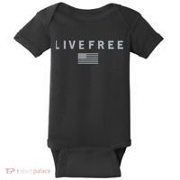 Charlie Kirk Live Free American Values Baby Bodysuit thumb 0