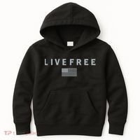 Charlie Kirk Live Free American Values Kids Hoodie thumb 0