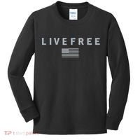 Charlie Kirk Live Free American Values Kids Long Sleeve Shirt thumb 0