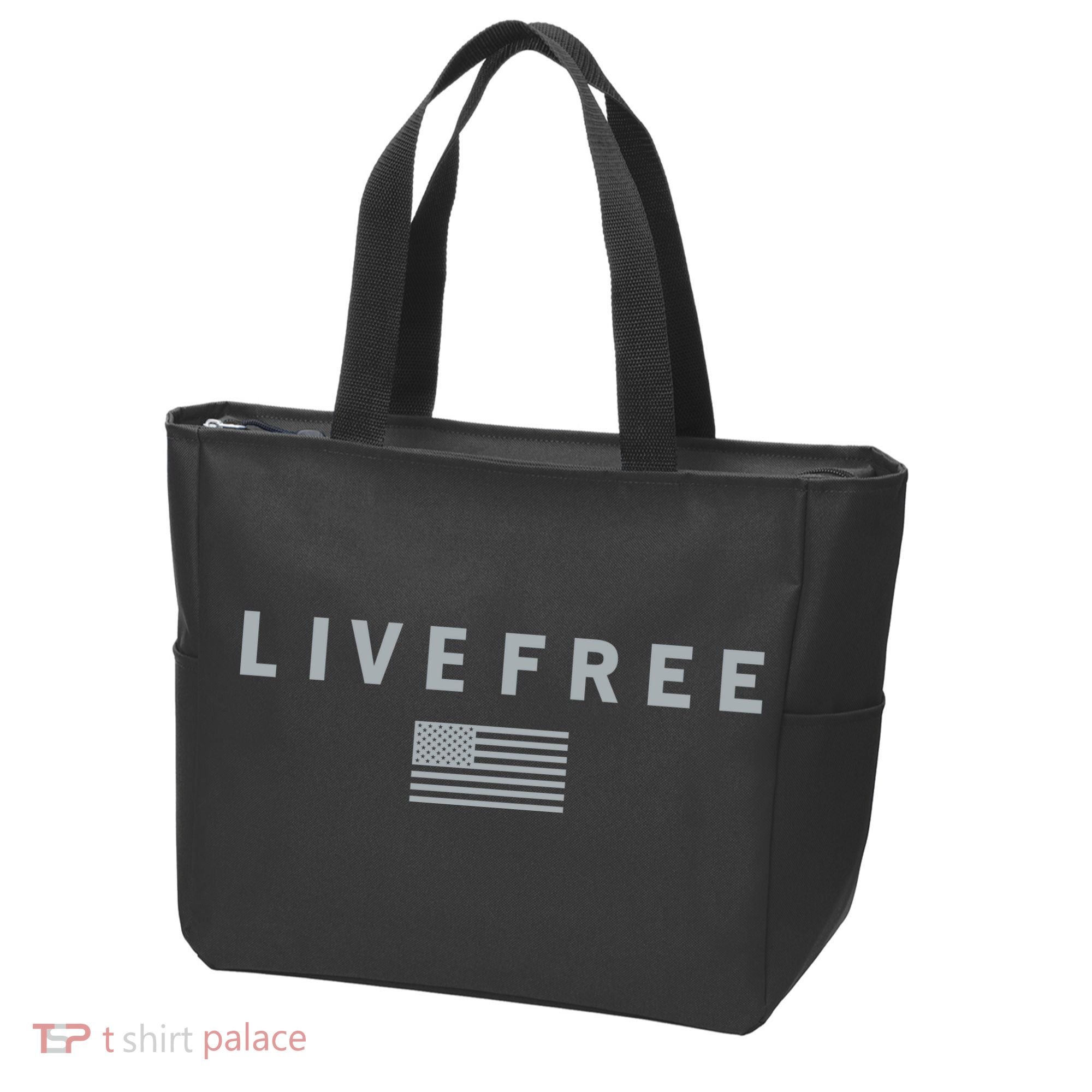 Charlie Kirk Live Free American Values Tote Bag