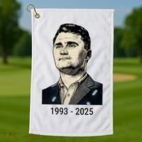 Charlie Kirk Memorial 1993-2025 Rest In Peace RIP Golf Towel thumb 1