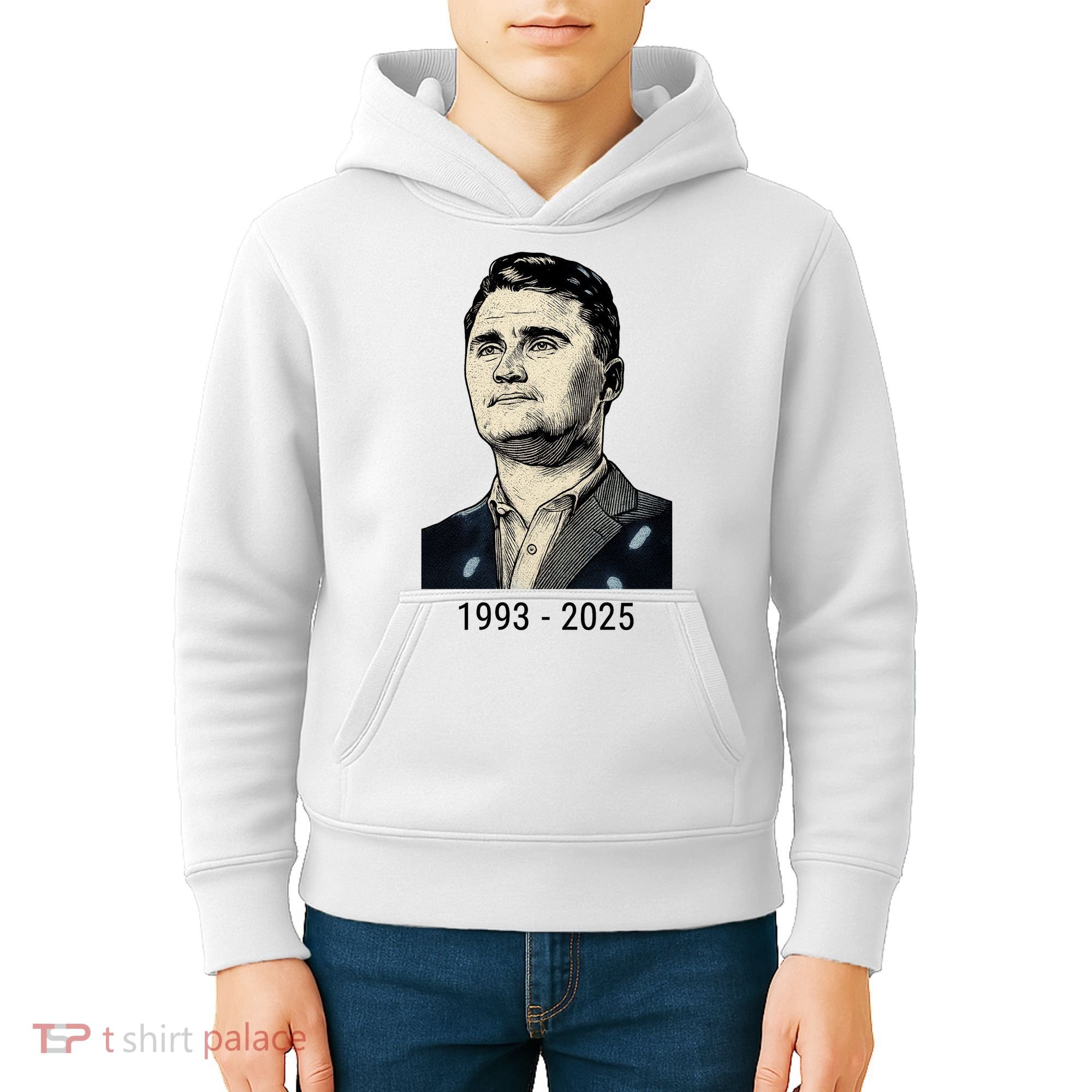Charlie Kirk Memorial 1993-2025 Rest In Peace RIP Kids Hoodie
