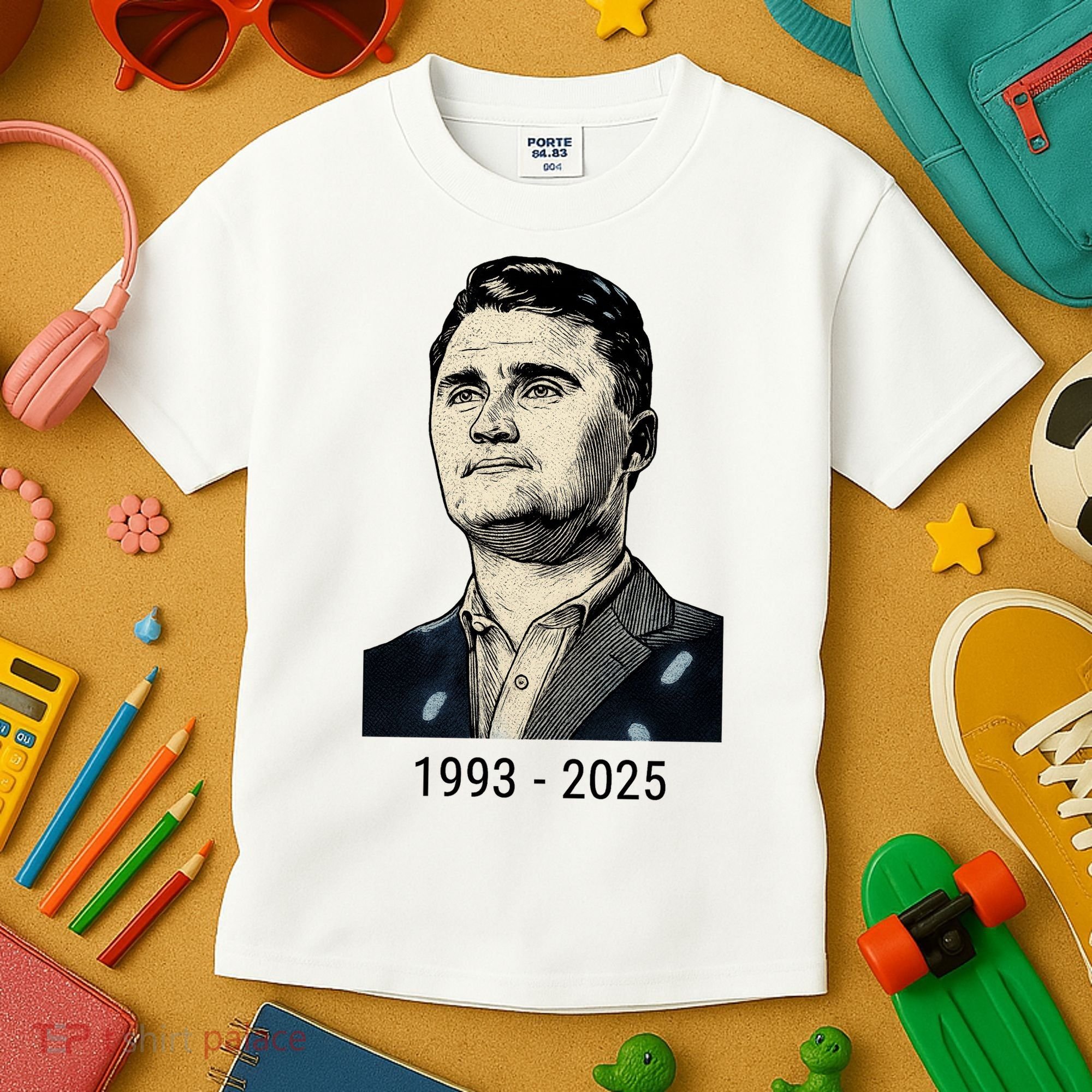 Charlie Kirk Memorial 1993-2025 Rest In Peace RIP Kids T-Shirt