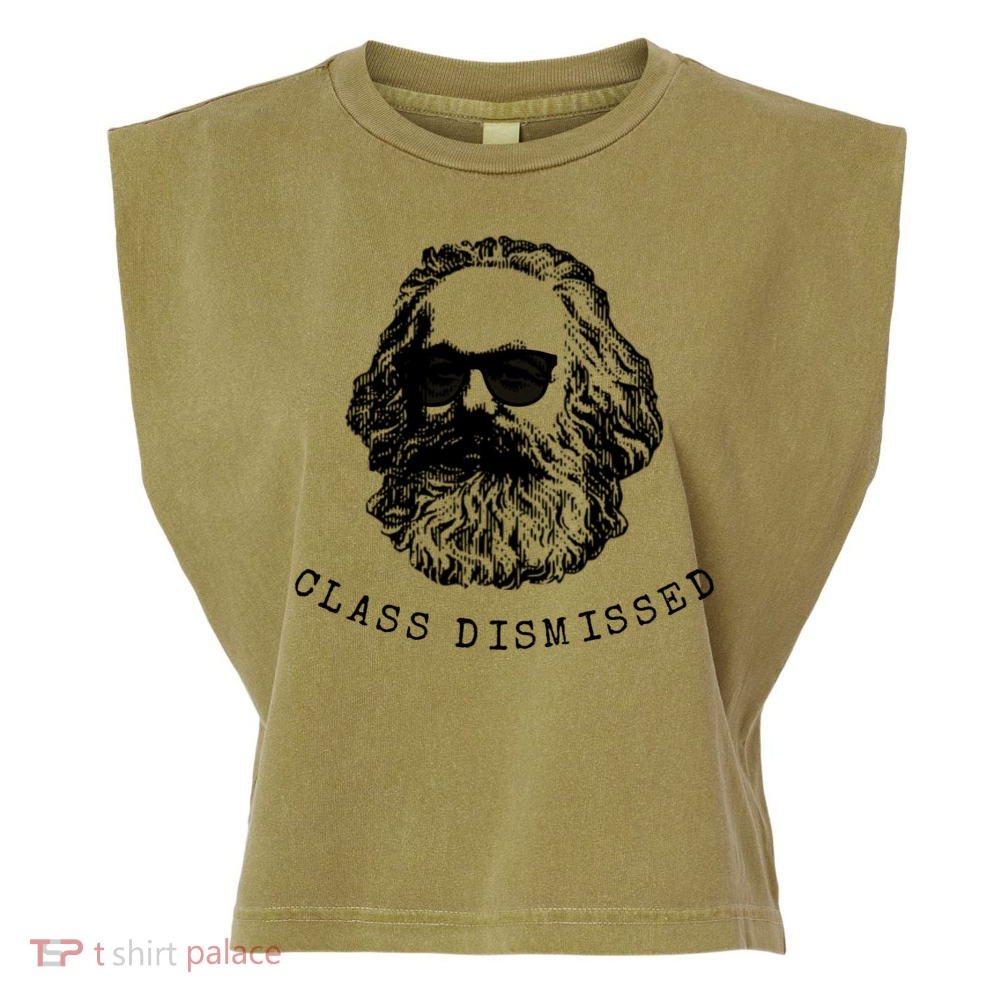 Cool Karl Marx Funny Socialism Class Dismissed Garment-Dyed Women's Muscle Tee