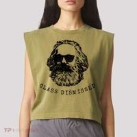 Cool Karl Marx Funny Socialism Class Dismissed Garment-Dyed Women's Muscle Tee thumb 2