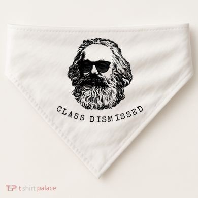 Cool Karl Marx Funny Socialism Class Dismissed USA-Made Doggie Bandana