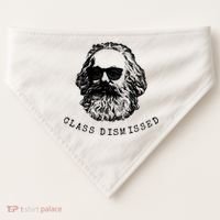 Cool Karl Marx Funny Socialism Class Dismissed USA-Made Doggie Bandana thumb 0