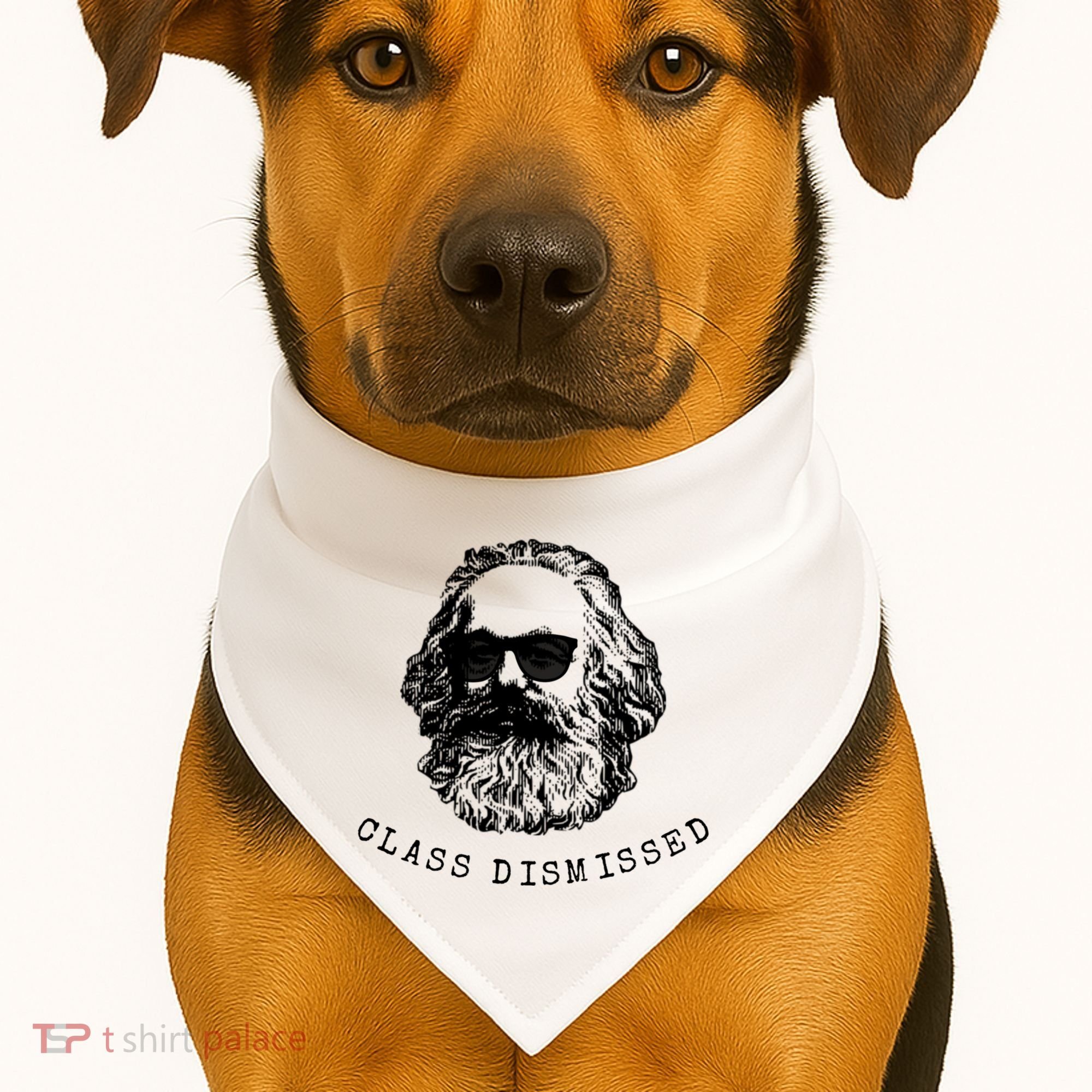 Cool Karl Marx Funny Socialism Class Dismissed USA-Made Doggie Bandana