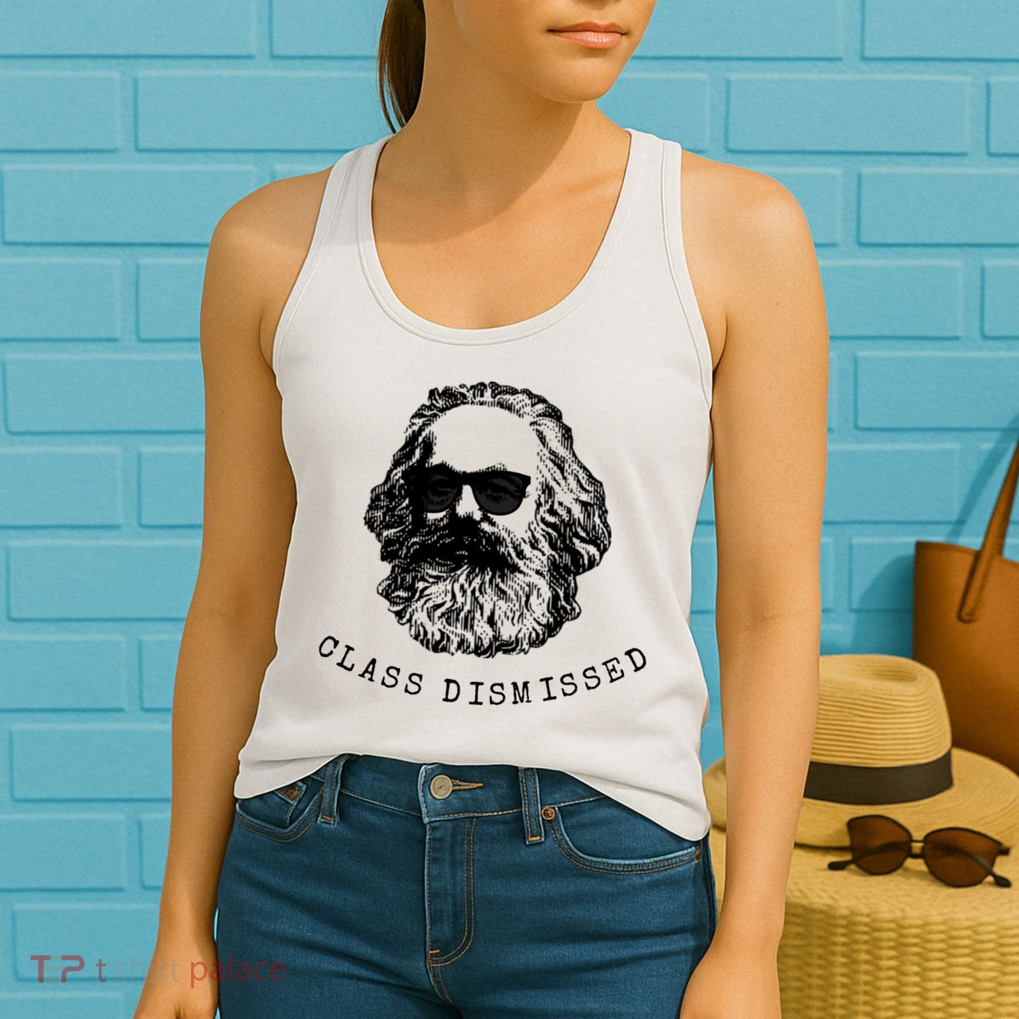 Cool Karl Marx Funny Socialism Class Dismissed Women's Tank Top