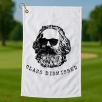 Cool Karl Marx Funny Socialism Class Dismissed Golf Towel thumb 1