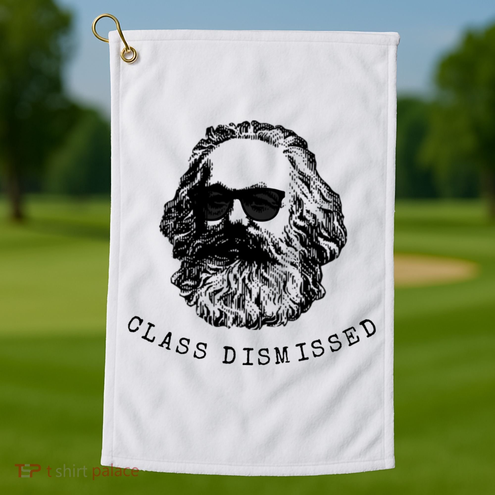 Cool Karl Marx Funny Socialism Class Dismissed Golf Towel