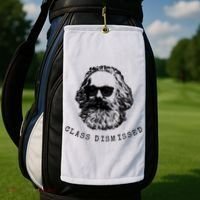 Cool Karl Marx Funny Socialism Class Dismissed Golf Towel thumb 2