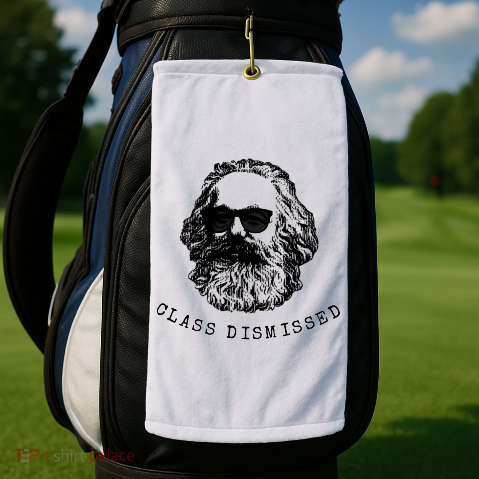 Cool Karl Marx Funny Socialism Class Dismissed Golf Towel