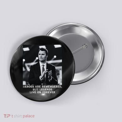 Charlie Kirk Memorial Heroes Are Remembered Button