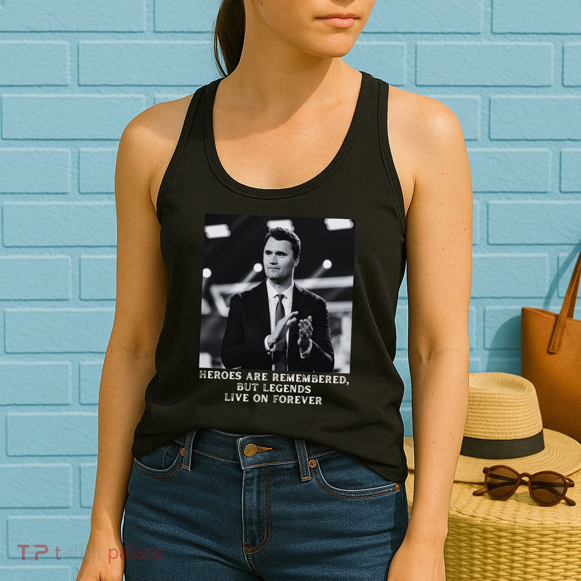 Charlie Kirk Memorial Heroes Are Remembered Women's Tank Top