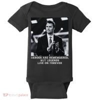 Charlie Kirk Memorial Heroes Are Remembered Baby Bodysuit thumb 0