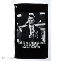 Charlie Kirk Memorial Heroes Are Remembered Golf Towel thumb 0