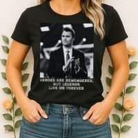 Charlie Kirk Memorial Heroes Are Remembered Women's T-Shirt thumb 2