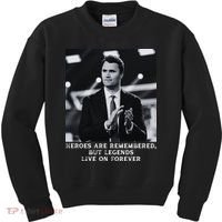 Charlie Kirk Memorial Heroes Are Remembered Kids Sweatshirt thumb 0