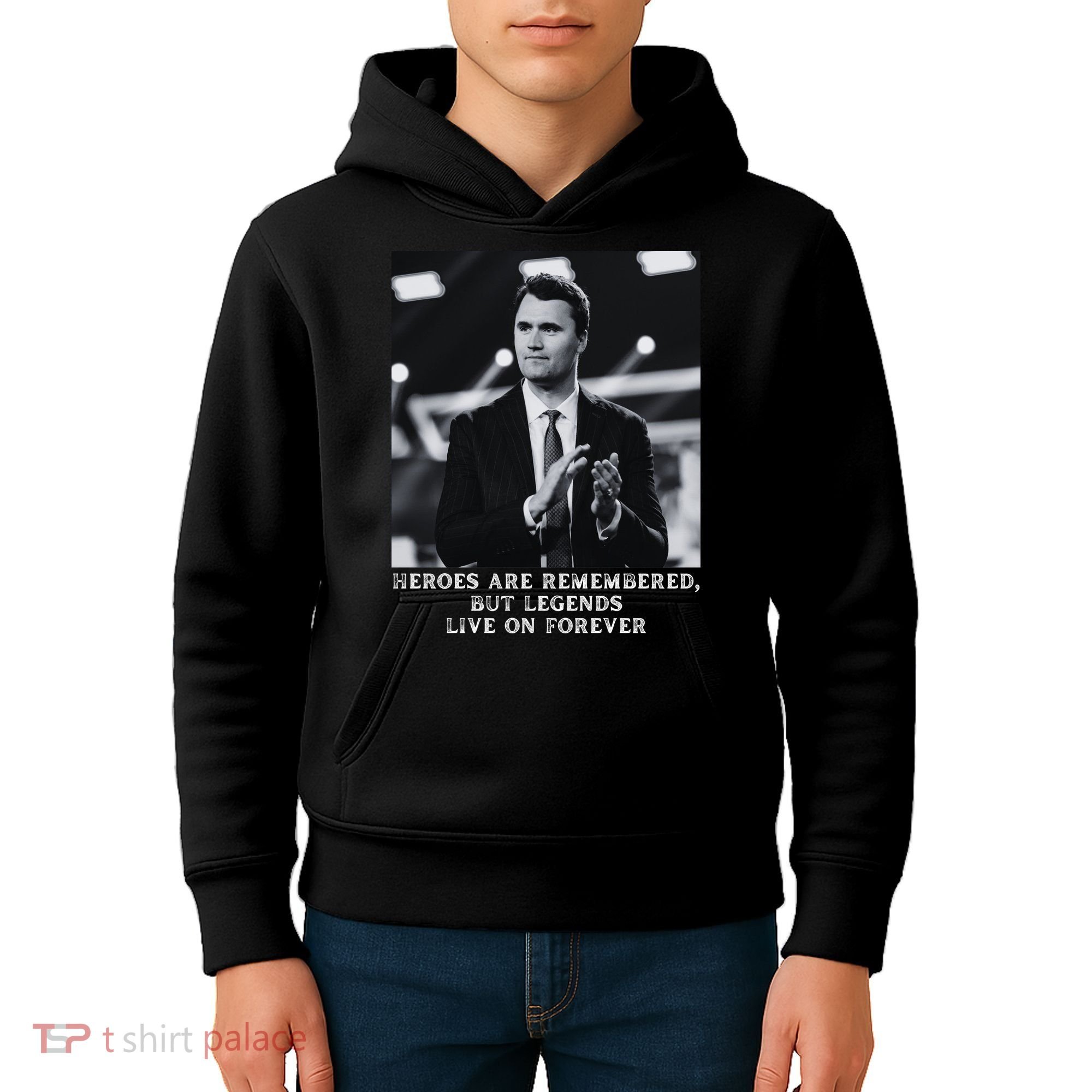 Charlie Kirk Memorial Heroes Are Remembered Kids Hoodie