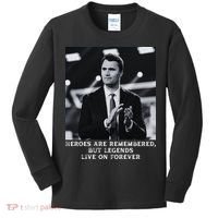Charlie Kirk Memorial Heroes Are Remembered Kids Long Sleeve Shirt thumb 0