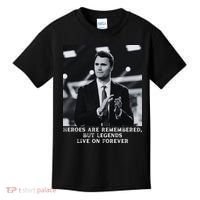Charlie Kirk Memorial Heroes Are Remembered Kids T-Shirt thumb 0