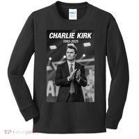 Charlie Kirk Memorial Rest In Peace Kids Long Sleeve Shirt thumb 0