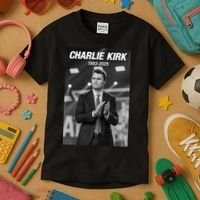 Charlie Kirk Memorial Rest In Peace Kids T-Shirt thumb 3