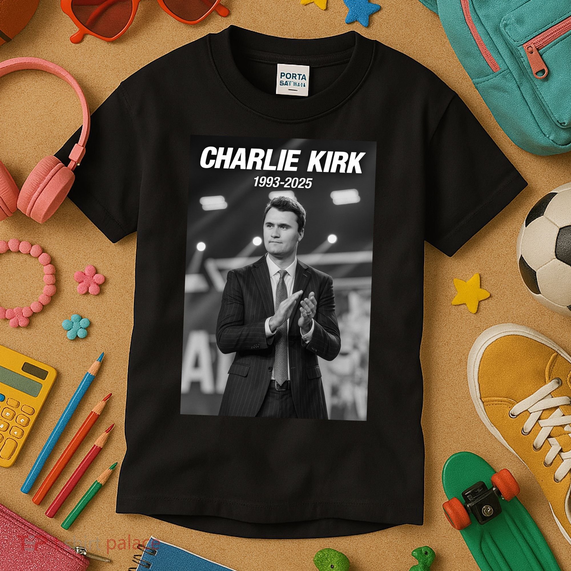 Charlie Kirk Memorial Rest In Peace Kids T-Shirt