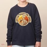 Coffee Keeps Me Going Skeleton Retro Sunset Women's Sweatshirt thumb 0