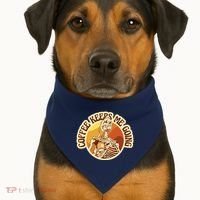 Coffee Keeps Me Going Skeleton Retro Sunset USA-Made Doggie Bandana thumb 1