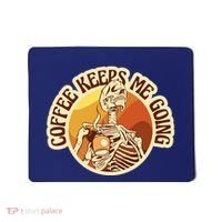 Coffee Keeps Me Going Skeleton Retro Sunset Mousepad thumb 0
