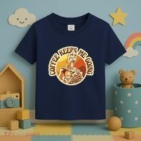 Coffee Keeps Me Going Skeleton Retro Sunset Toddler T-Shirt thumb 3