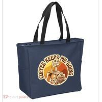 Coffee Keeps Me Going Skeleton Retro Sunset Tote Bag thumb 2