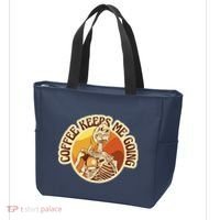 Coffee Keeps Me Going Skeleton Retro Sunset Tote Bag thumb 3