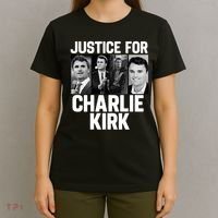 Charlie Kirk Memorial RIP Justice For Charlie Tribute Pray T-Shirt thumb 4