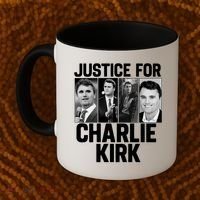 Charlie Kirk Memorial RIP Justice For Charlie Tribute Pray Coffee Mug thumb 2