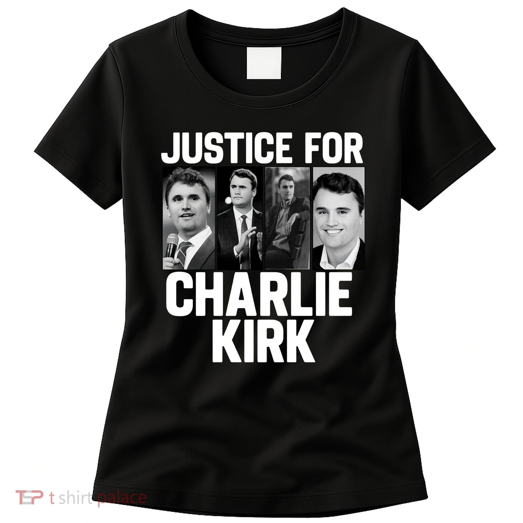 Charlie Kirk Memorial RIP Justice For Charlie Tribute Pray Women's T-Shirt