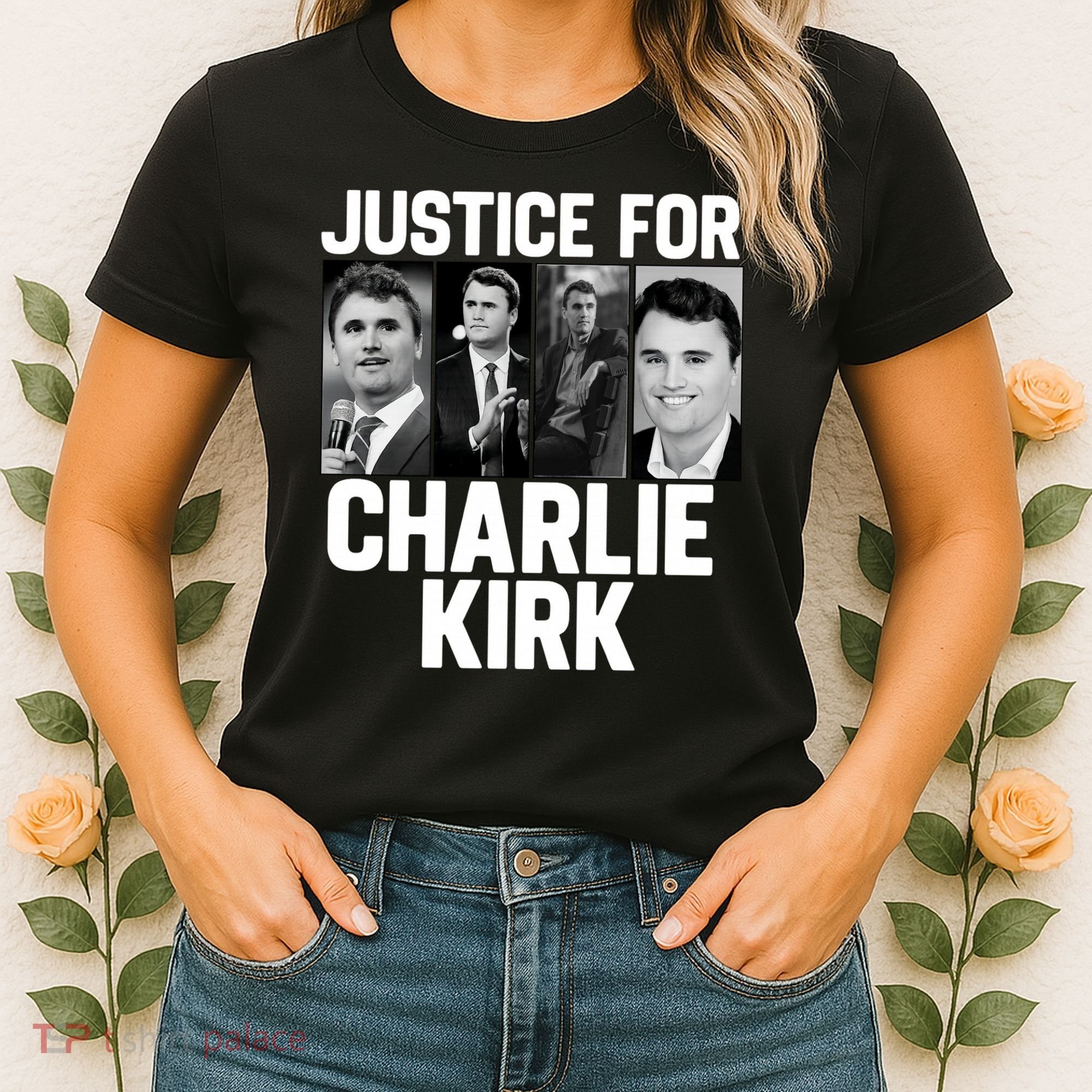 Charlie Kirk Memorial RIP Justice For Charlie Tribute Pray Women's T-Shirt