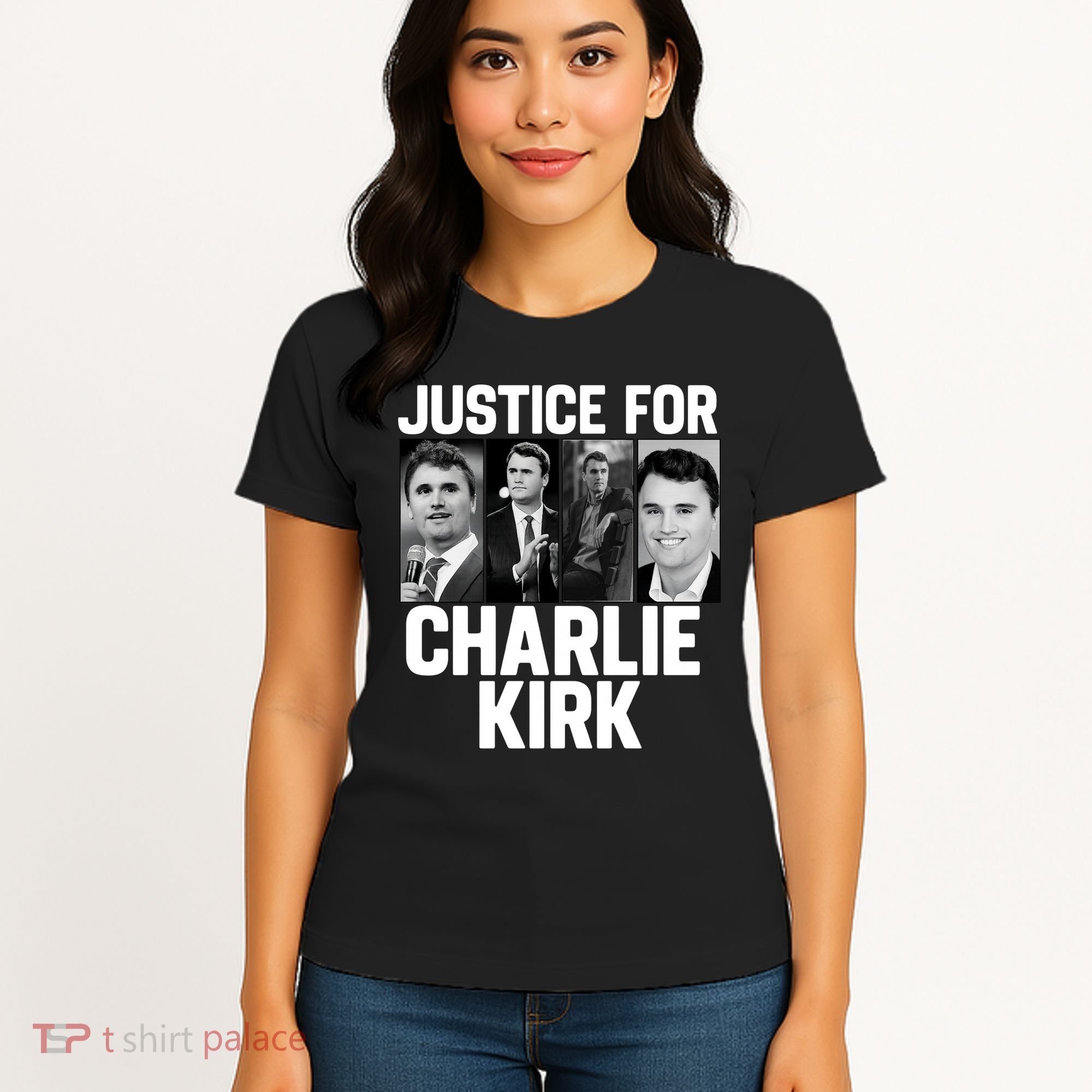 Charlie Kirk Memorial RIP Justice For Charlie Tribute Pray Women's T-Shirt