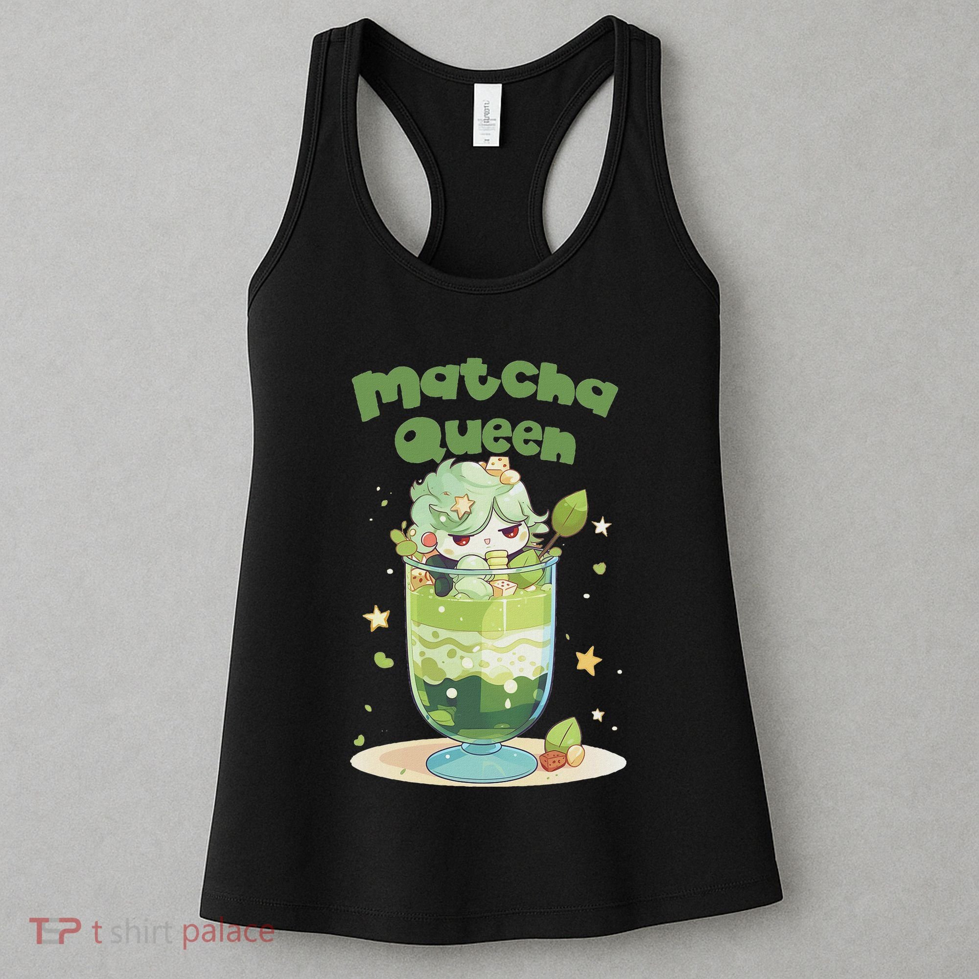 Cute Kawaii Matcha Latte Parfait Green Tea Ice Cream Women's Tank Top
