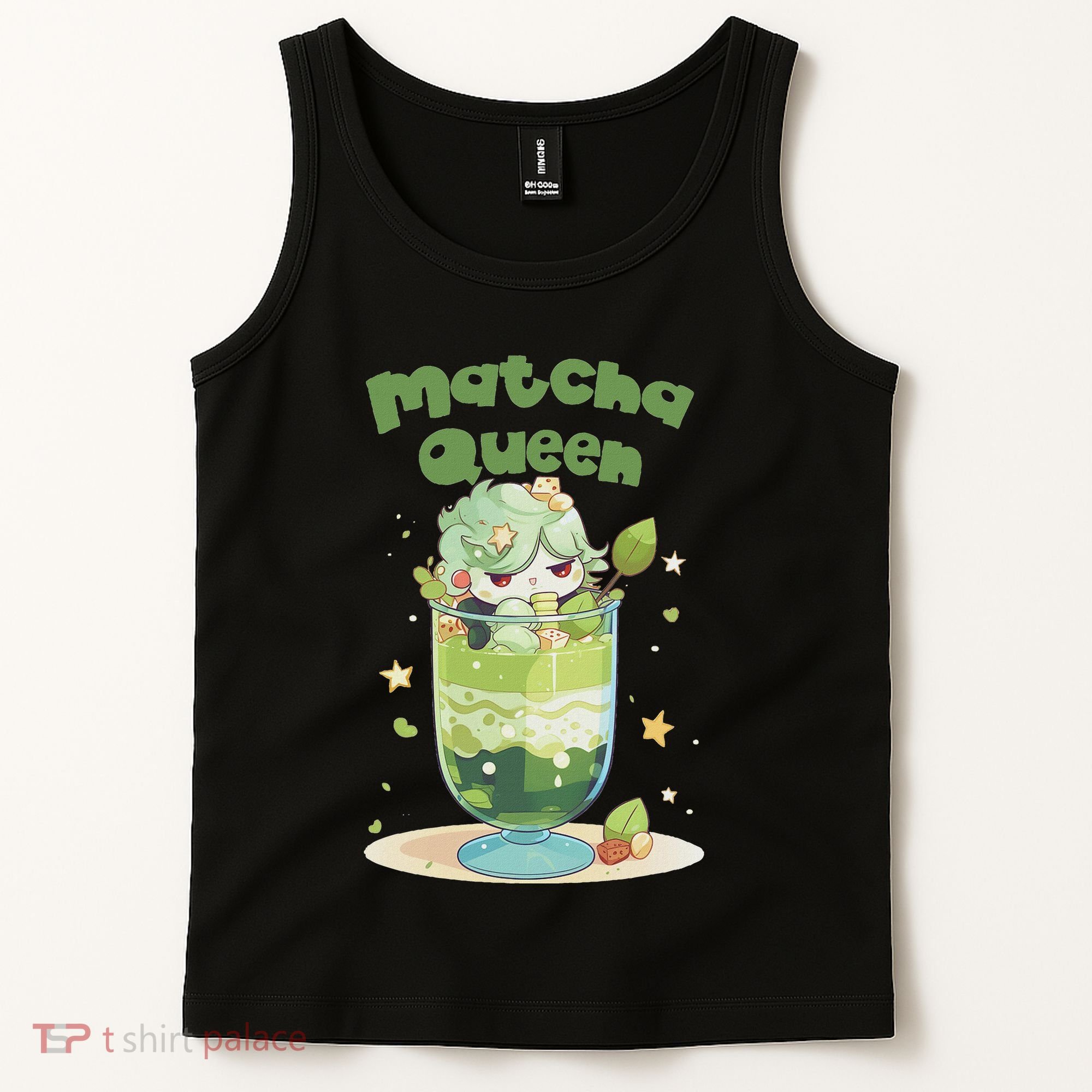 Cute Kawaii Matcha Latte Parfait Green Tea Ice Cream Tank Top