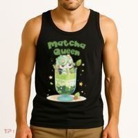 Cute Kawaii Matcha Latte Parfait Green Tea Ice Cream Tank Top thumb 3