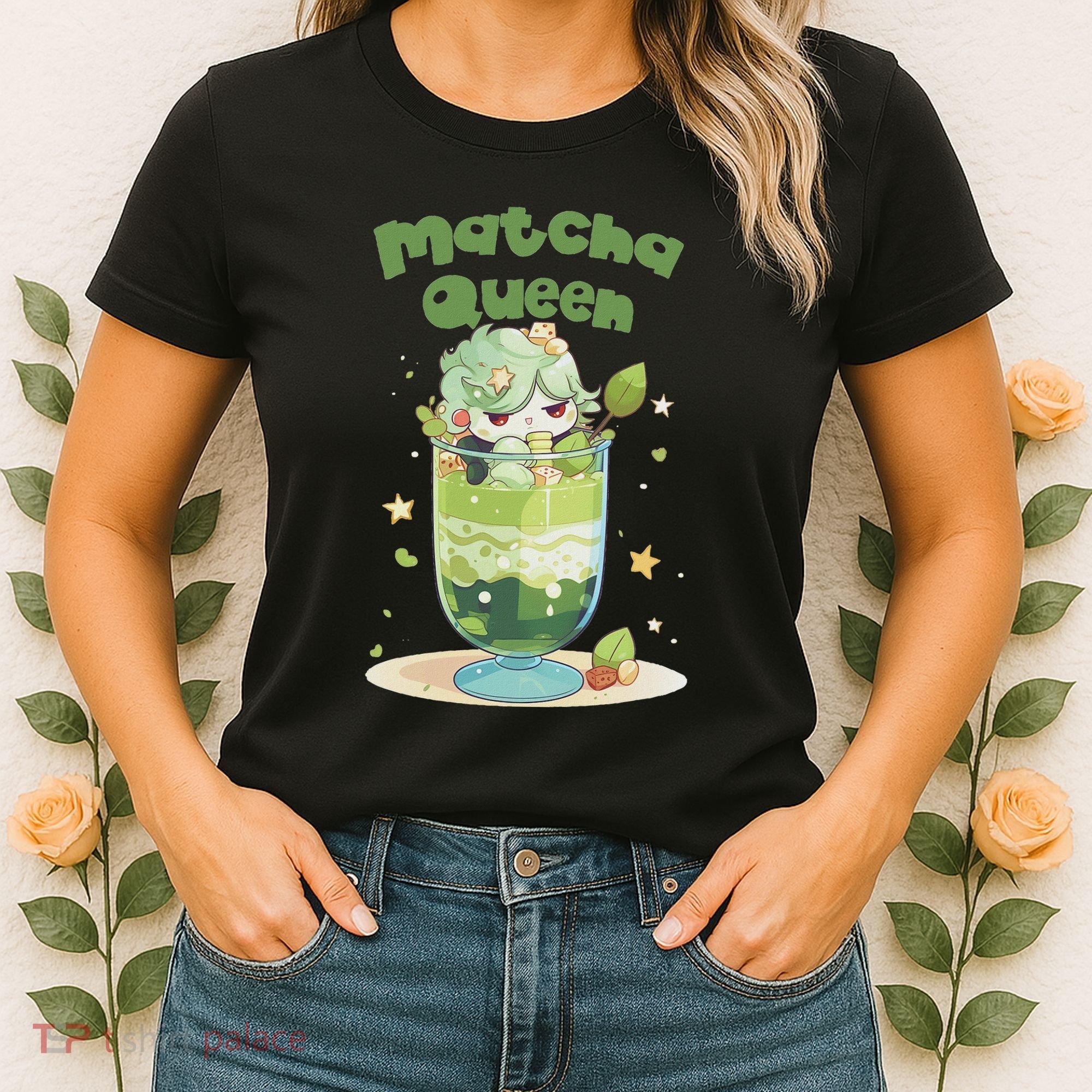 Cute Kawaii Matcha Latte Parfait Green Tea Ice Cream Women's T-Shirt
