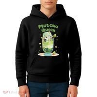 Cute Kawaii Matcha Latte Parfait Green Tea Ice Cream Kids Hoodie thumb 4