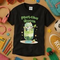 Cute Kawaii Matcha Latte Parfait Green Tea Ice Cream Kids T-Shirt thumb 3