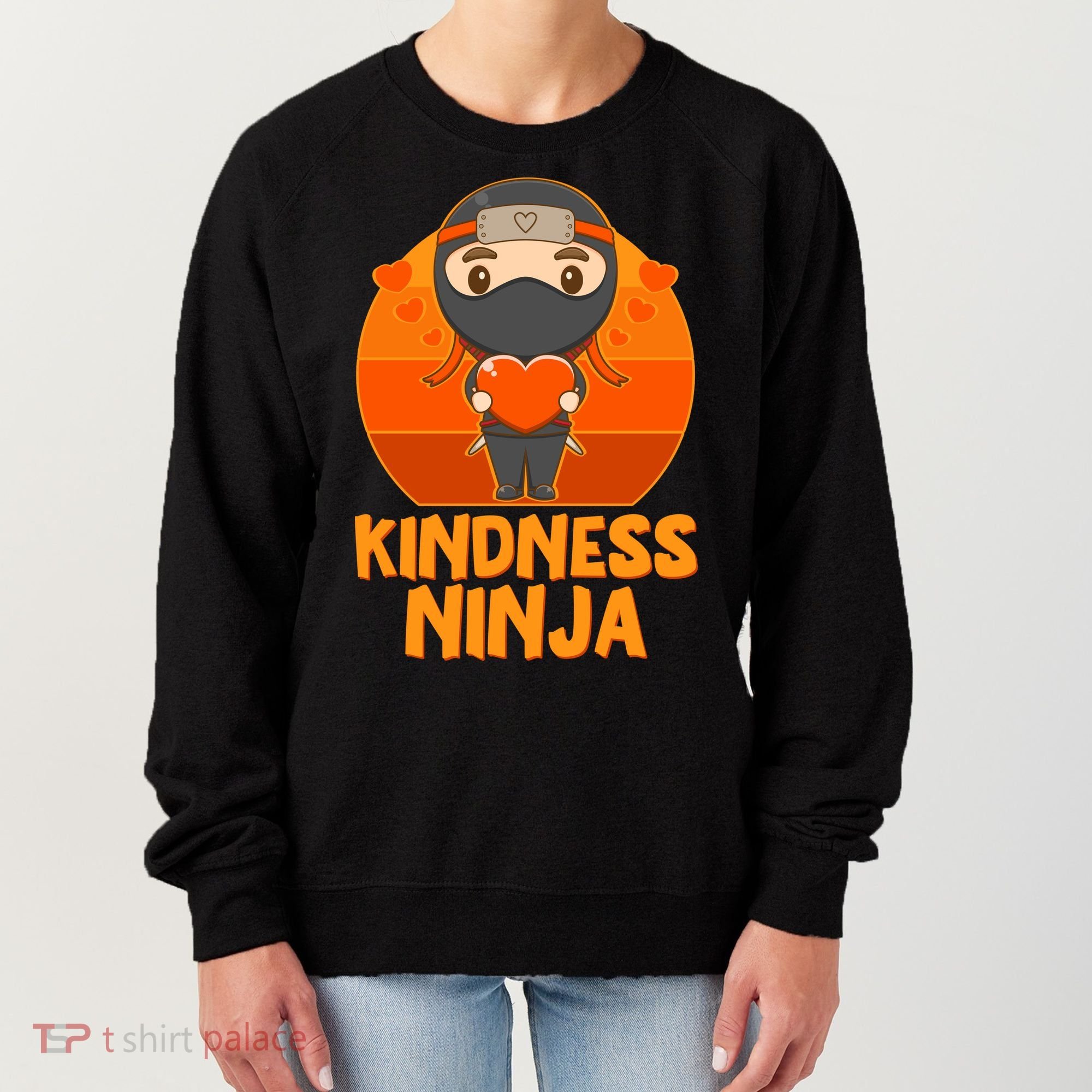 Cute Kindness Ninja Wear Orange Day Be Kind Women's Sweatshirt